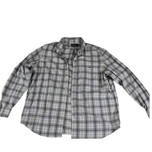 Vineyard Vines Mens XL Slim Fit Tucker Shirt Grey Blue Plaid Button Down Shirt